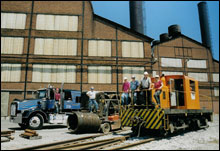 Industrial rail car trucks wheel and axles image